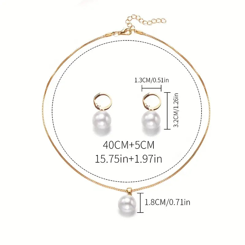 Graceful Pearl Necklace Set