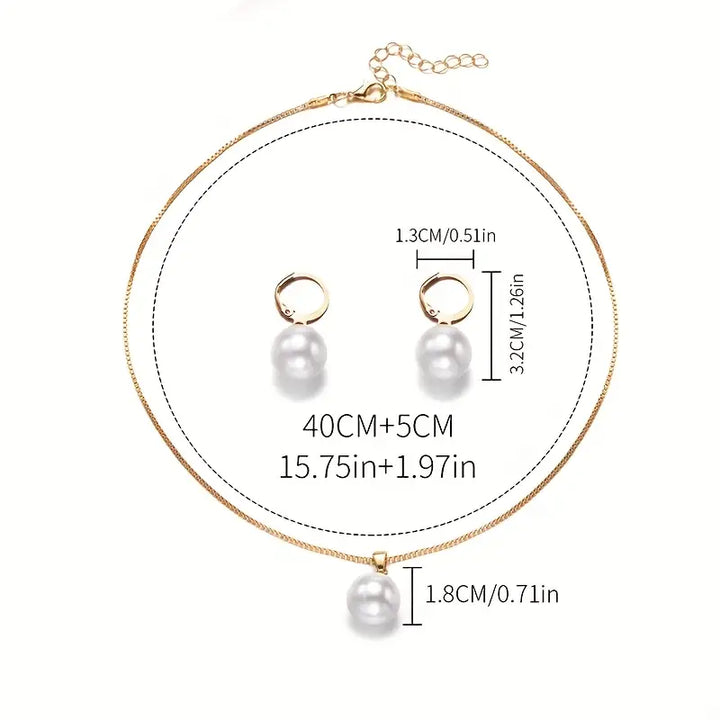 Graceful Pearl Necklace Set