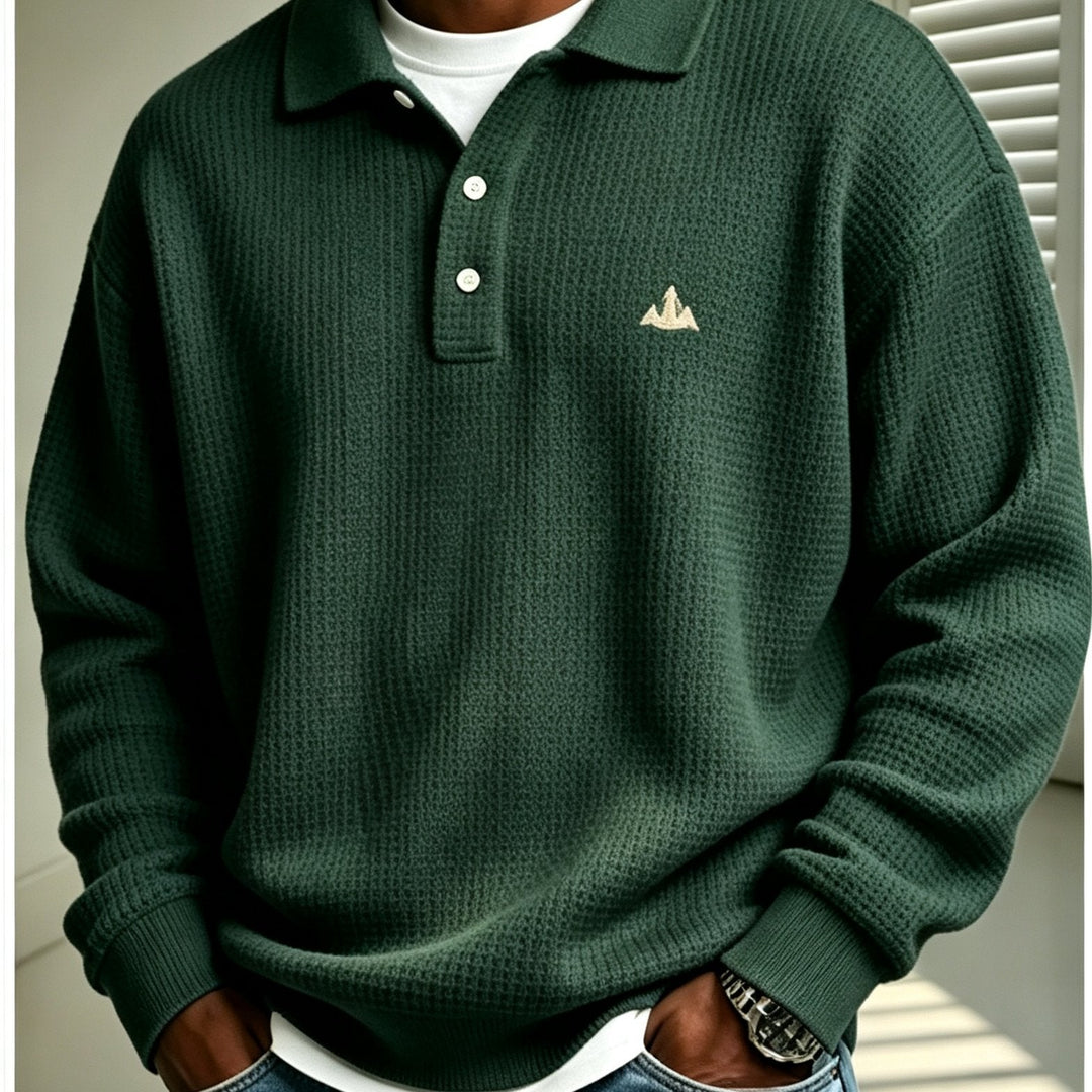 Doris | Waffle Polo Sweatshirt