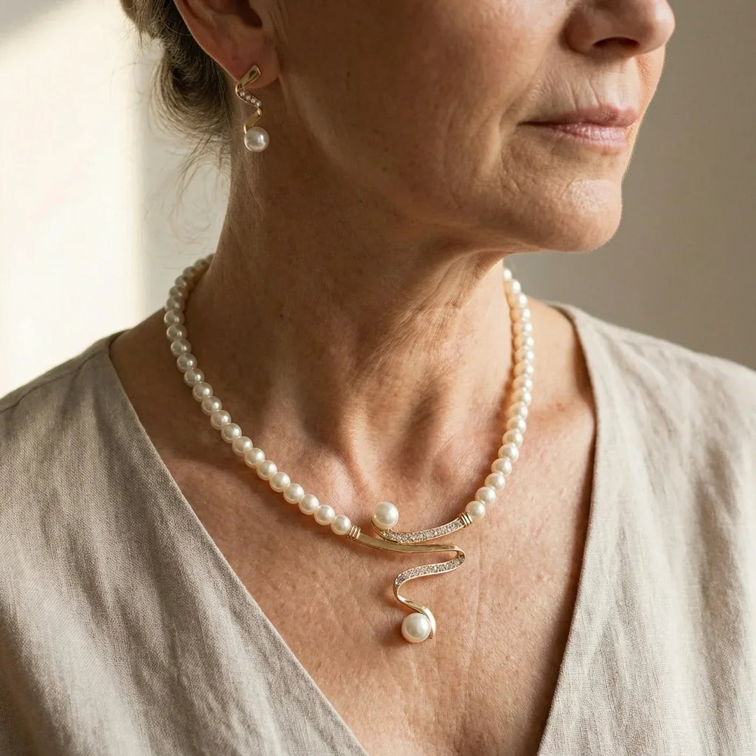 Elegant Pearl Jewellery Set