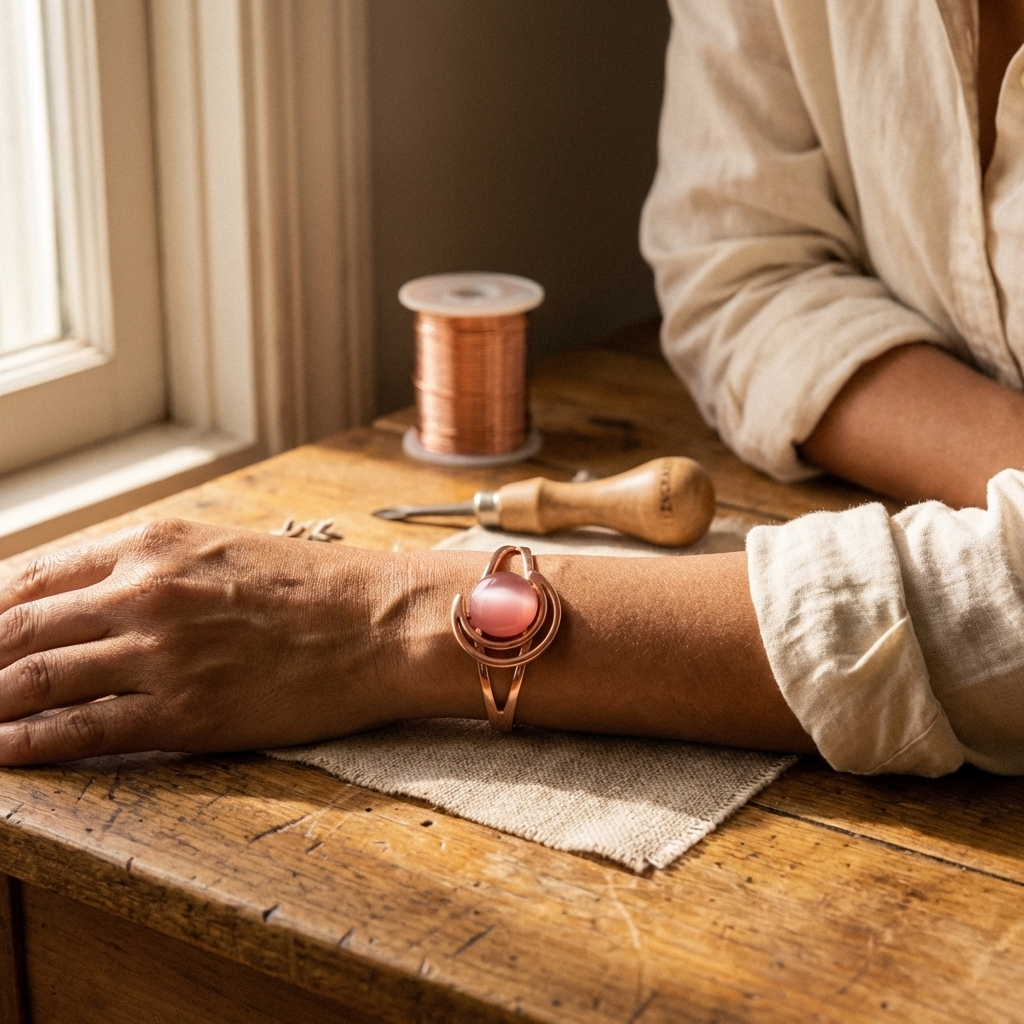Hearth Rose Copper Bracelet