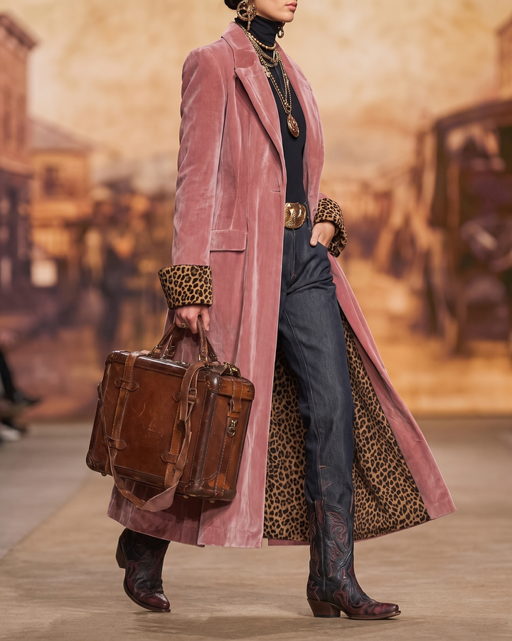 Madeleine | Long Fitted Velour Coat