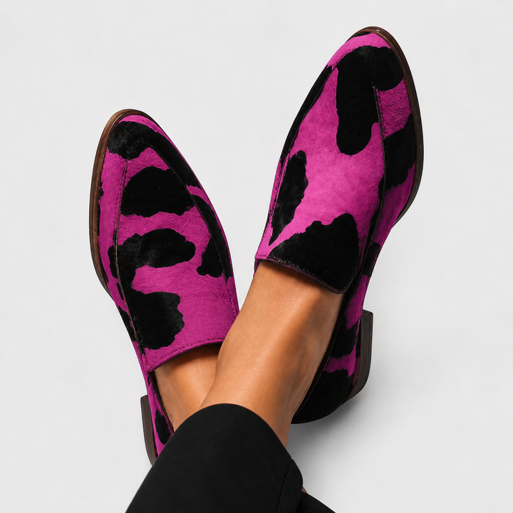 Paloma | Cow Print Loafers