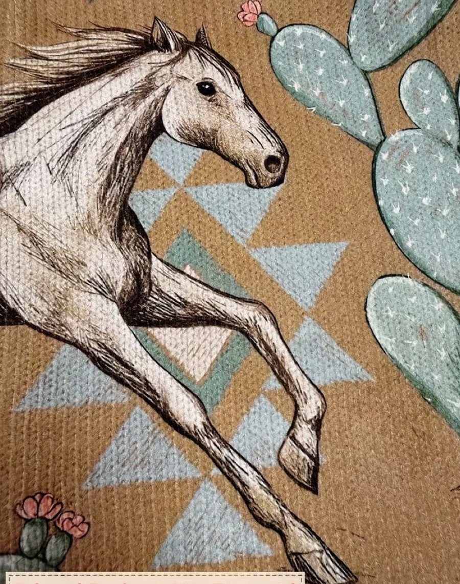 Chantal | Desert Horse and Cactus Zip Cardigan