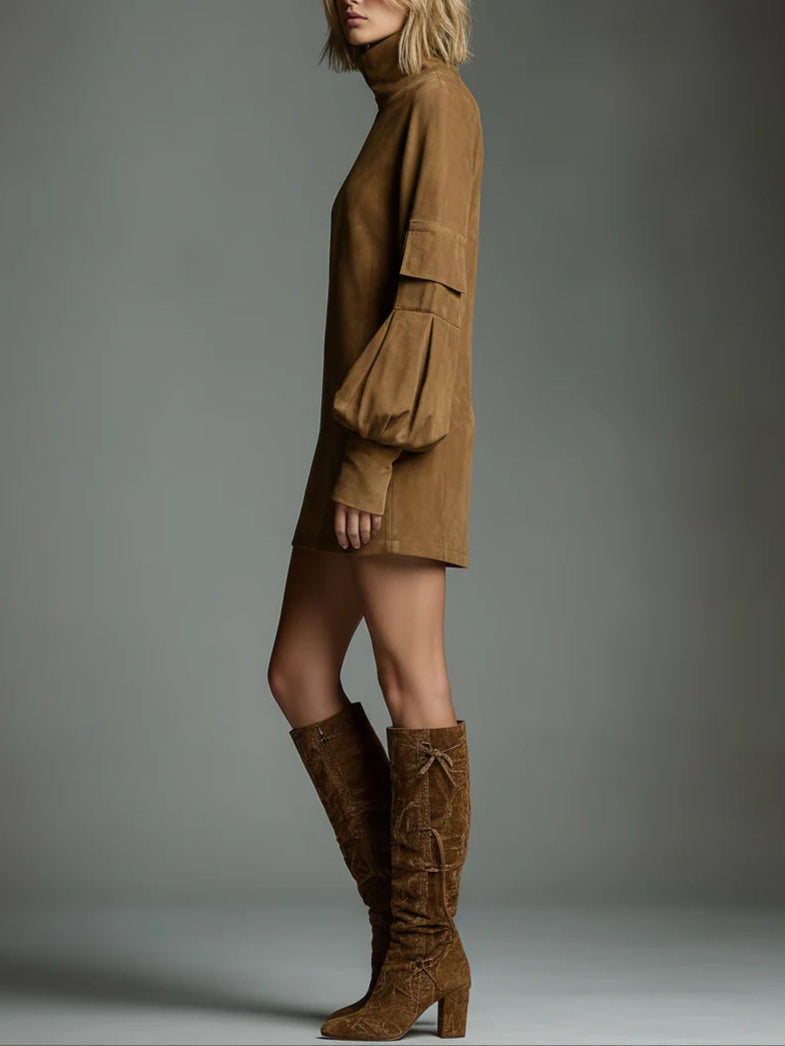 Romy | Vintage Stand-Collar Mini Dress
