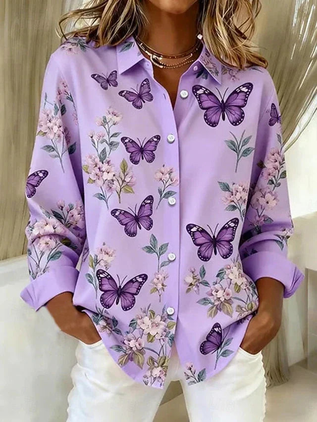 Baukje | Refined Butterfly Print Blouse