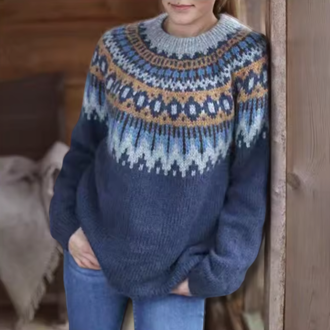 Irene | Winter Jumper with Scandinavian Shoulder Design