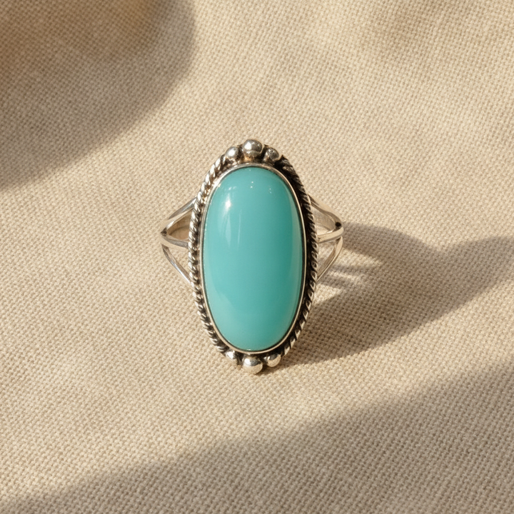 Noemi Turquoise Ring with Braided Band
