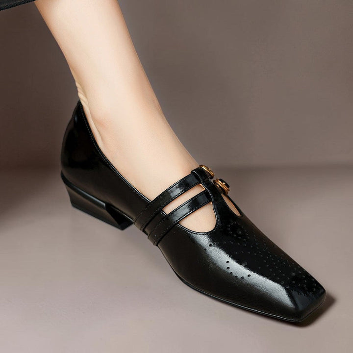 DELACROIX | Pauline Double-Strap Leather Mary Janes