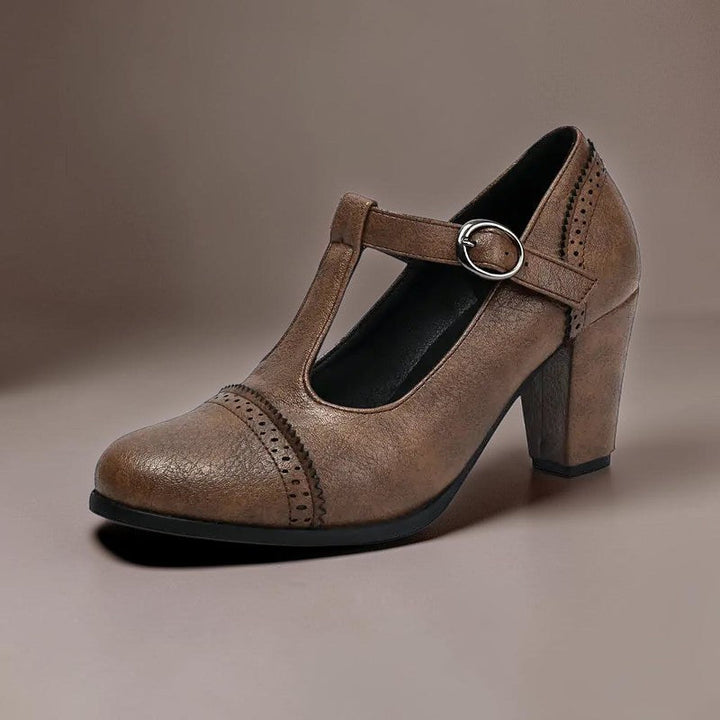 DELACROIX | Sandrine Perforated Strap Heels