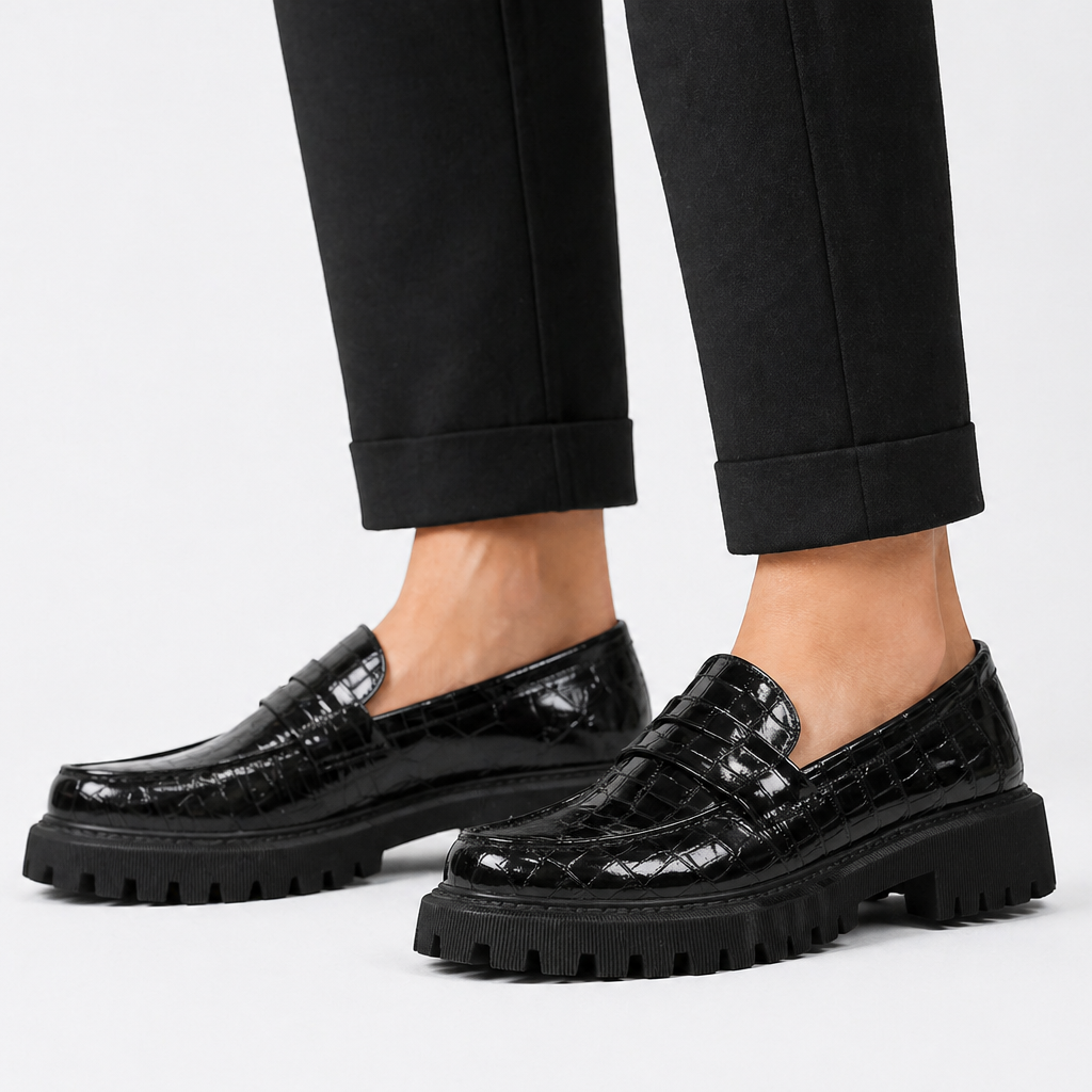 DELACROIX | Florence Patent Loafers with Grip Sole