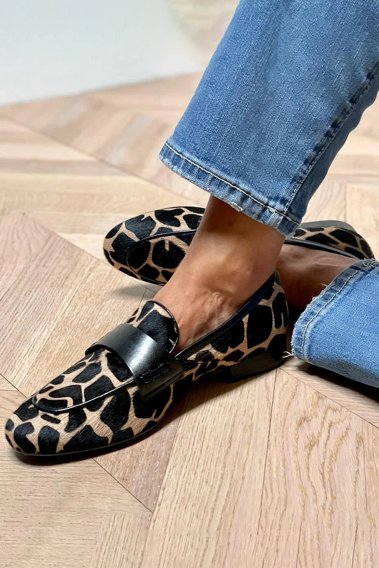Nicole Leopard Print Slip-Ons