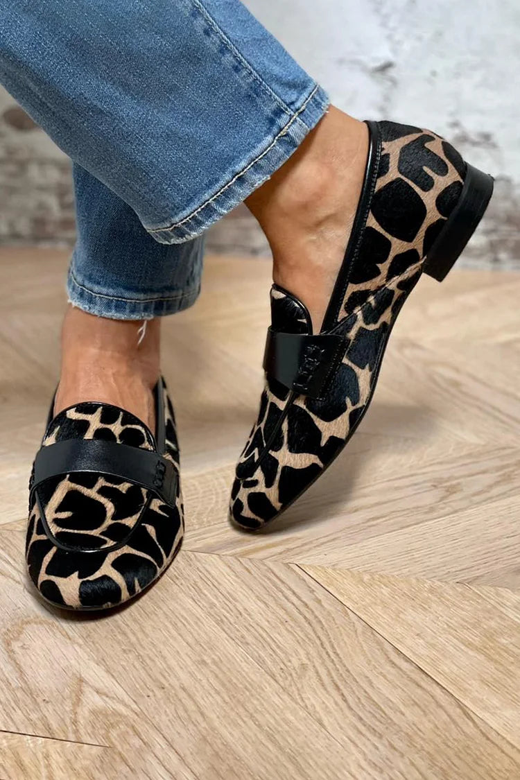 Nicole Leopard Print Slip-Ons
