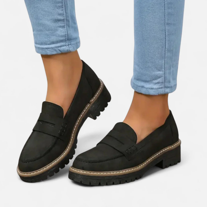 DELACROIX | Aveline Penny Moccasins with Grip Sole