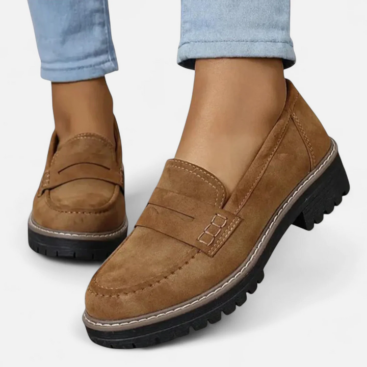 DELACROIX | Aveline Penny Moccasins with Grip Sole