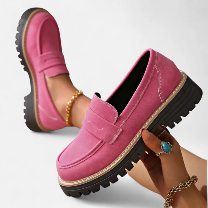 DELACROIX | Aveline Penny Moccasins with Grip Sole