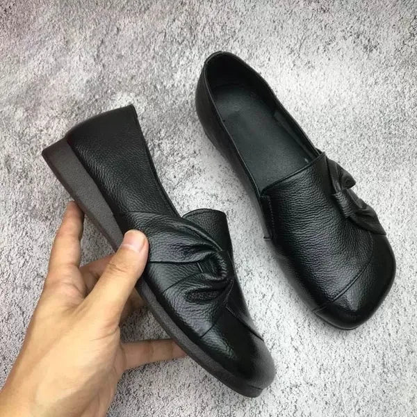 DELACROIX | Isabelle Soft Leather Bow Slip-Ons