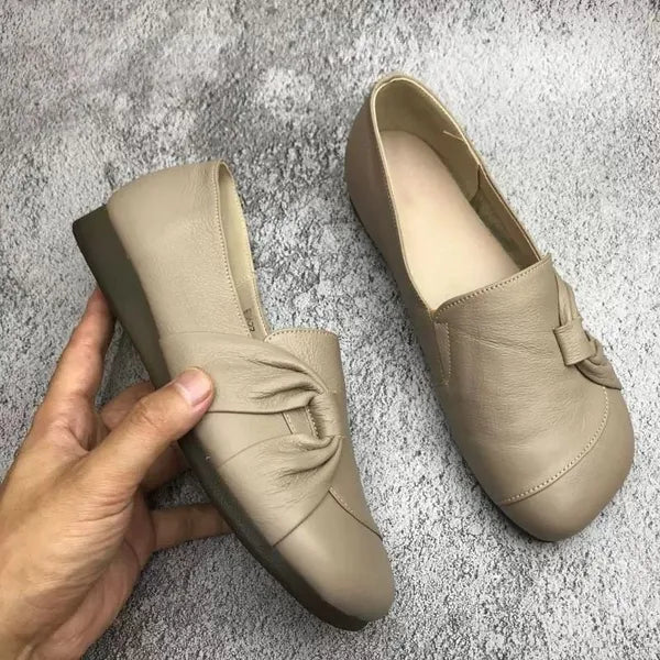 DELACROIX | Isabelle Soft Leather Bow Slip-Ons