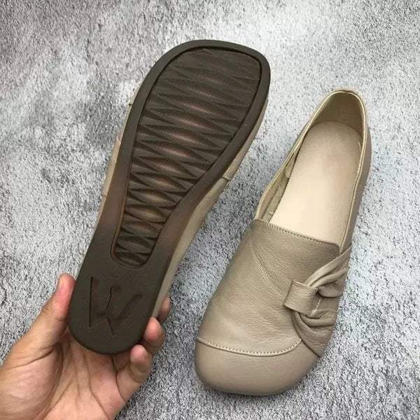 DELACROIX | Isabelle Soft Leather Bow Slip-Ons
