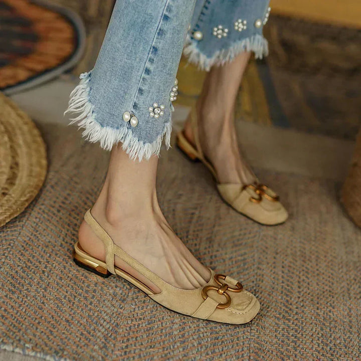 Martine Slingback Block-Heel Moccasins