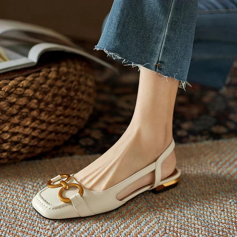 Martine Slingback Block-Heel Moccasins
