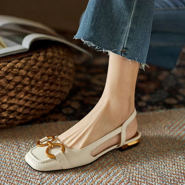 Martine Slingback Block-Heel Moccasins