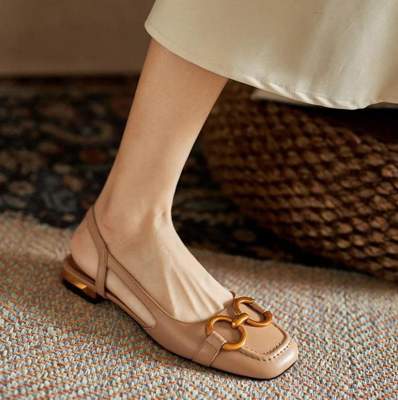Martine Slingback Block-Heel Moccasins