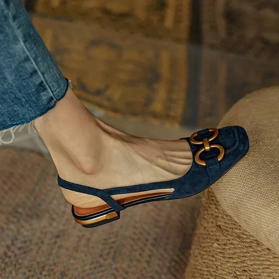 Martine Slingback Block-Heel Moccasins