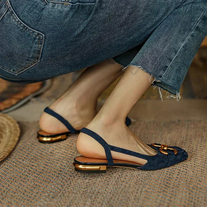 Martine Slingback Block-Heel Moccasins